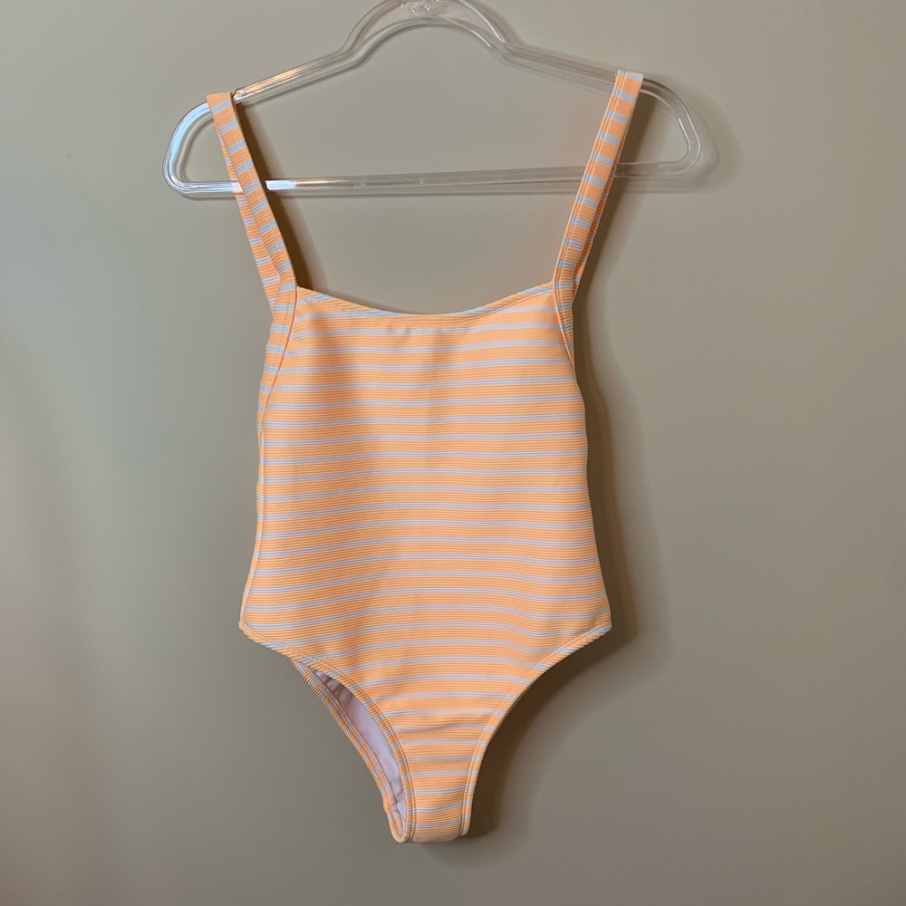 Xhilaration Yellow Striped One Piece Swimsuit - Picture 4 of 8